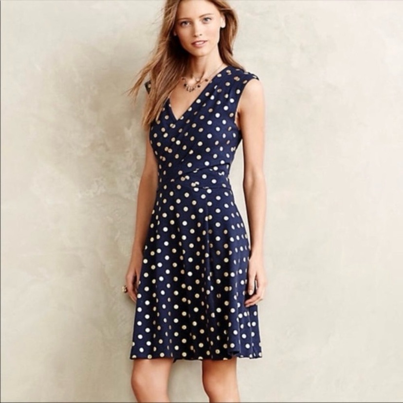 Maeve Anthropologie Polka Dot Ophira Mini Dress